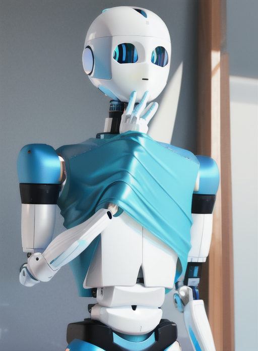 39524-3519193197-a humanoid robot, legs, arms, face, hand up,_beautifly eyes__lora_ConceptRealRobotV2-000014_0.6_ robot, science fiction, cable,.png